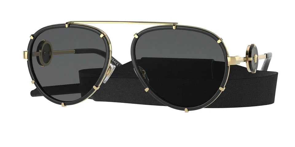 VERSACE VE 2232 1438/87 61mm Black/Dark Grey For Women Sunglasses